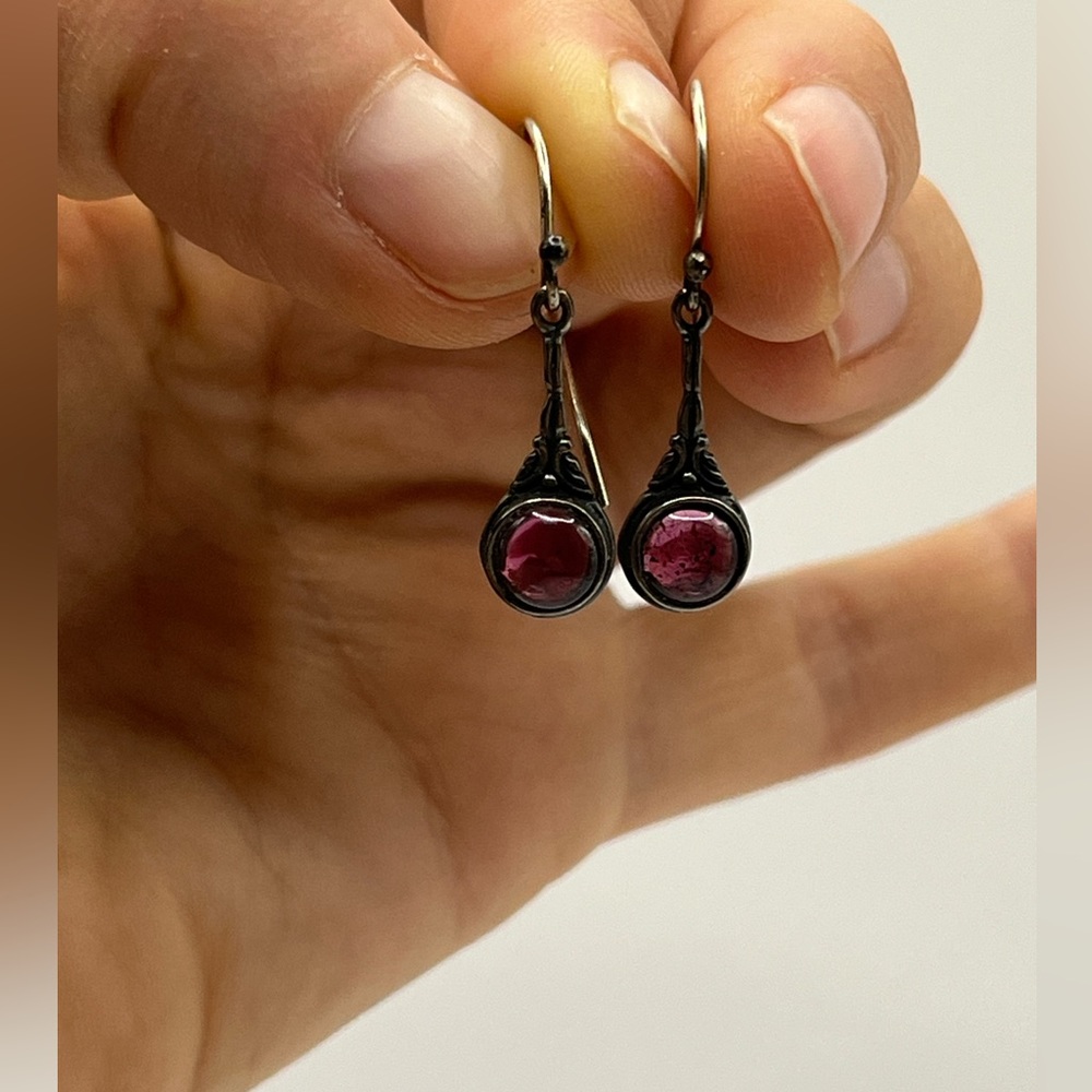 Garnet drop earrings